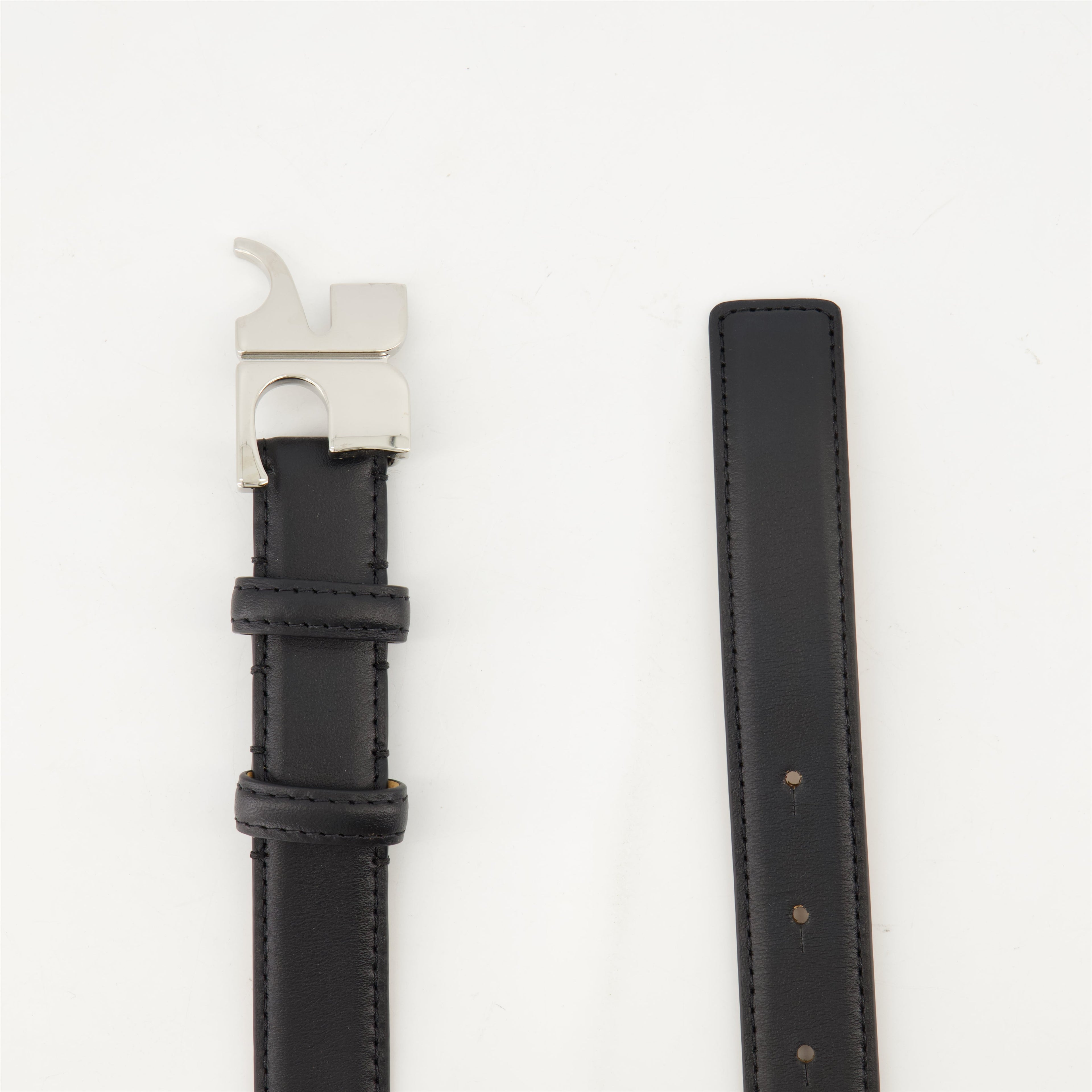 black leather belt, AC belt, adjustable belt, men's accessories, polished buckle