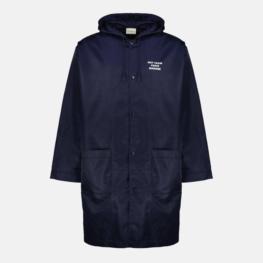 ドロール・ド・ムッシュによるメンズ用のパーカスローガンマリンブルーの画像 - 2026年春夏シーズン - 前面ビュー