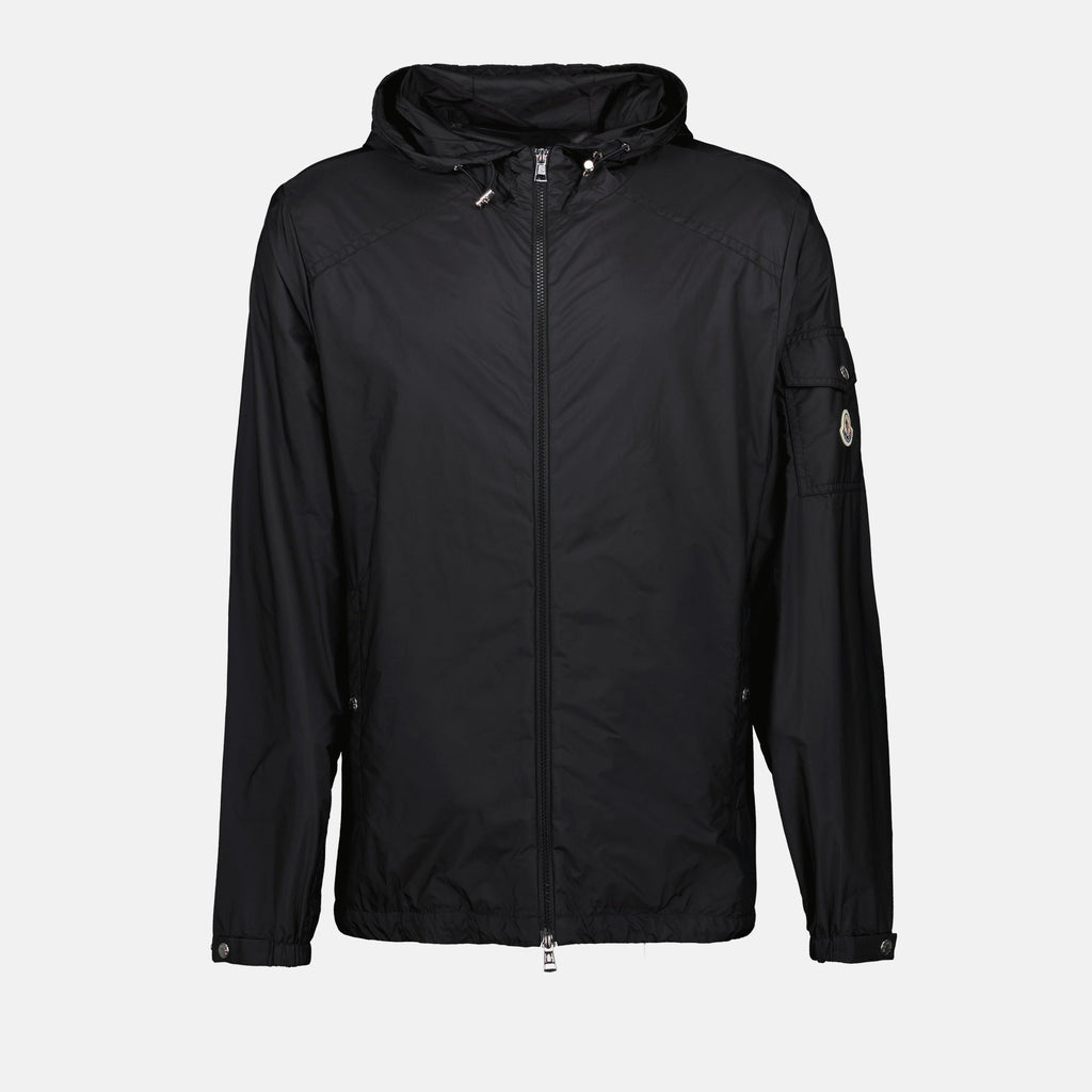 Black Hooded Windbreaker