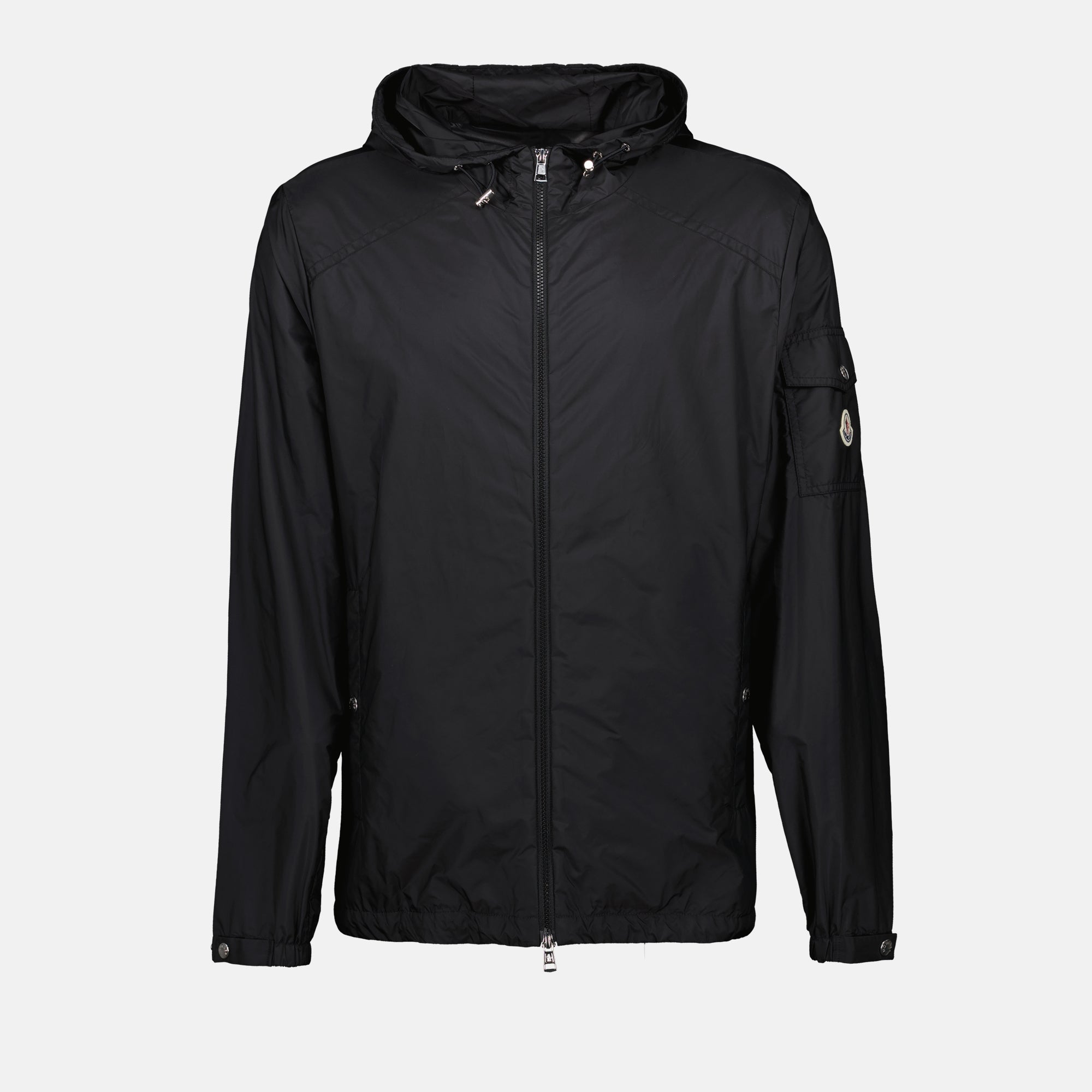 Black Hooded Windbreaker