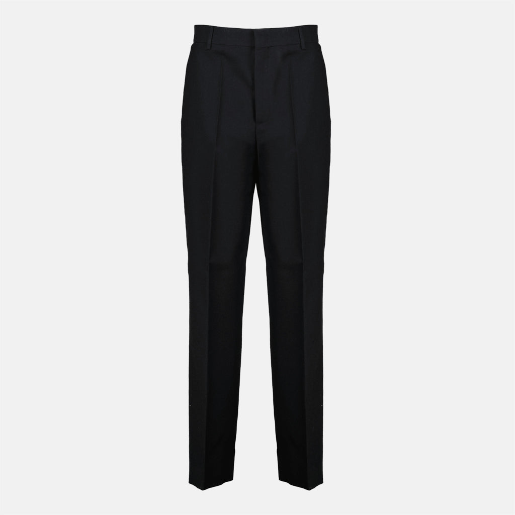 Moschino trousers, black wool trousers, straight cut pants, Autumn-Winter collection, designer fashion
