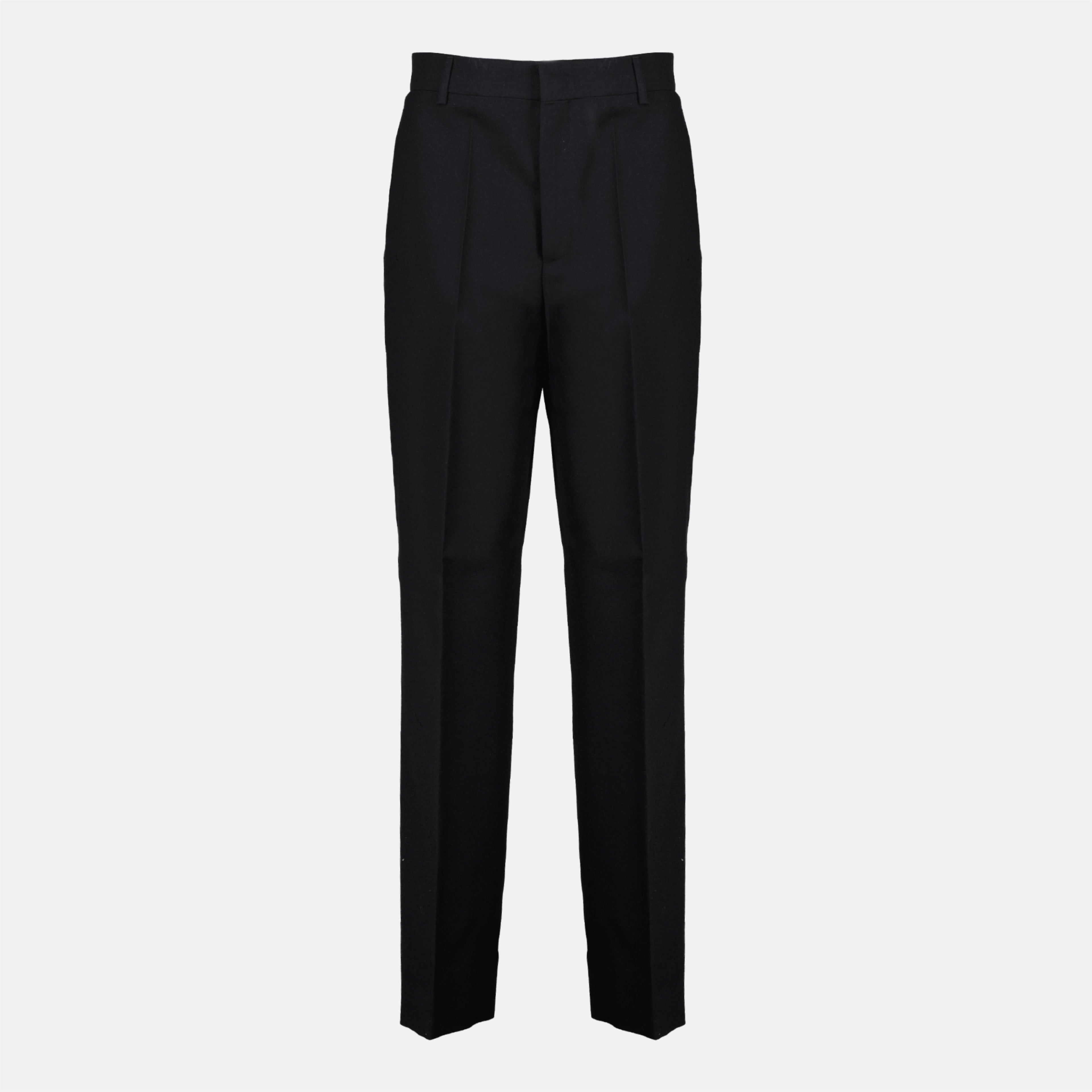 Moschino trousers, black wool trousers, straight cut pants, Autumn-Winter collection, designer fashion