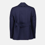 Bild einer blauen Wolljacke mit Spitzenrevers von Fendi für Herren - Saison Frühling-Sommer 2024 - Detailansicht 2