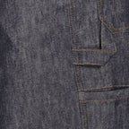 Hammer denim pants, Courrèges, grey-blue denim, baggy fit, five-pocket pants