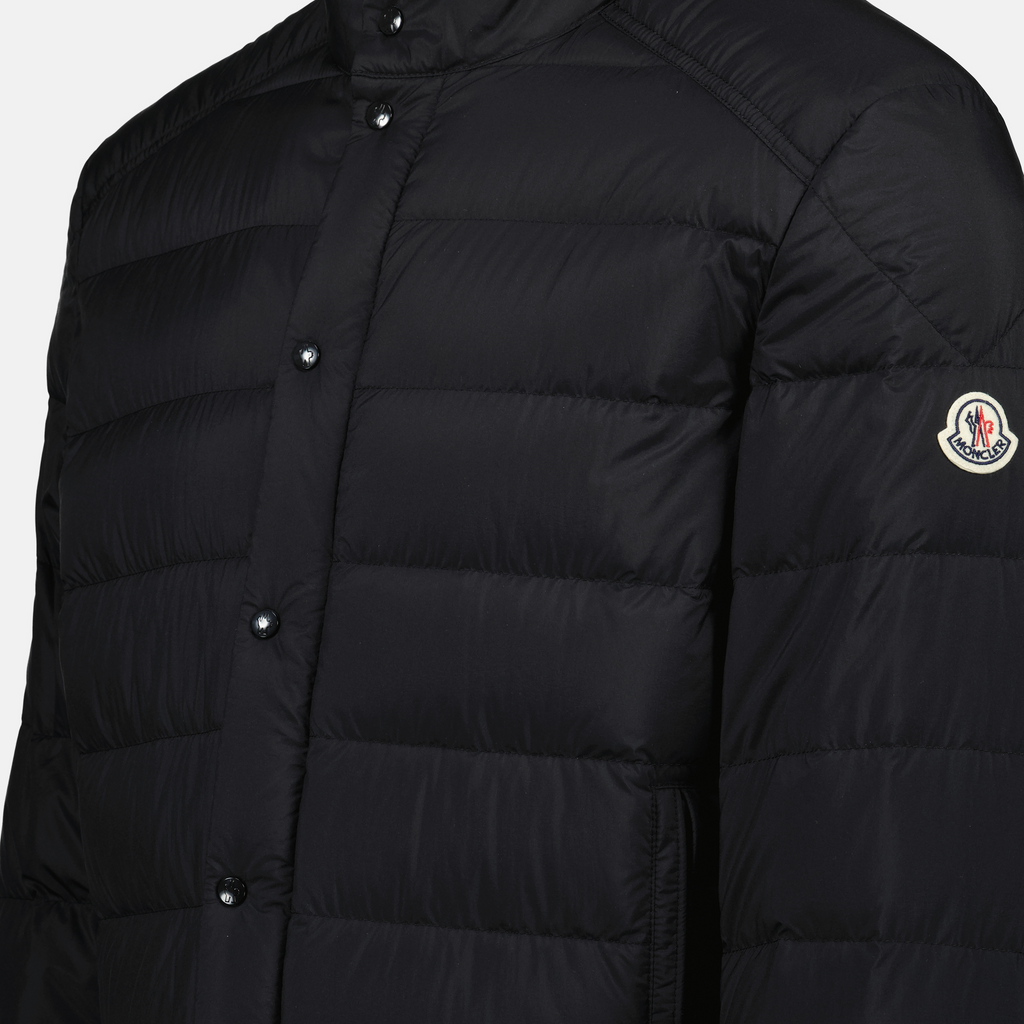 Moncler down jacket, black nylon jacket, men's outerwear, quilted jacket, Spring-Summer 2025
