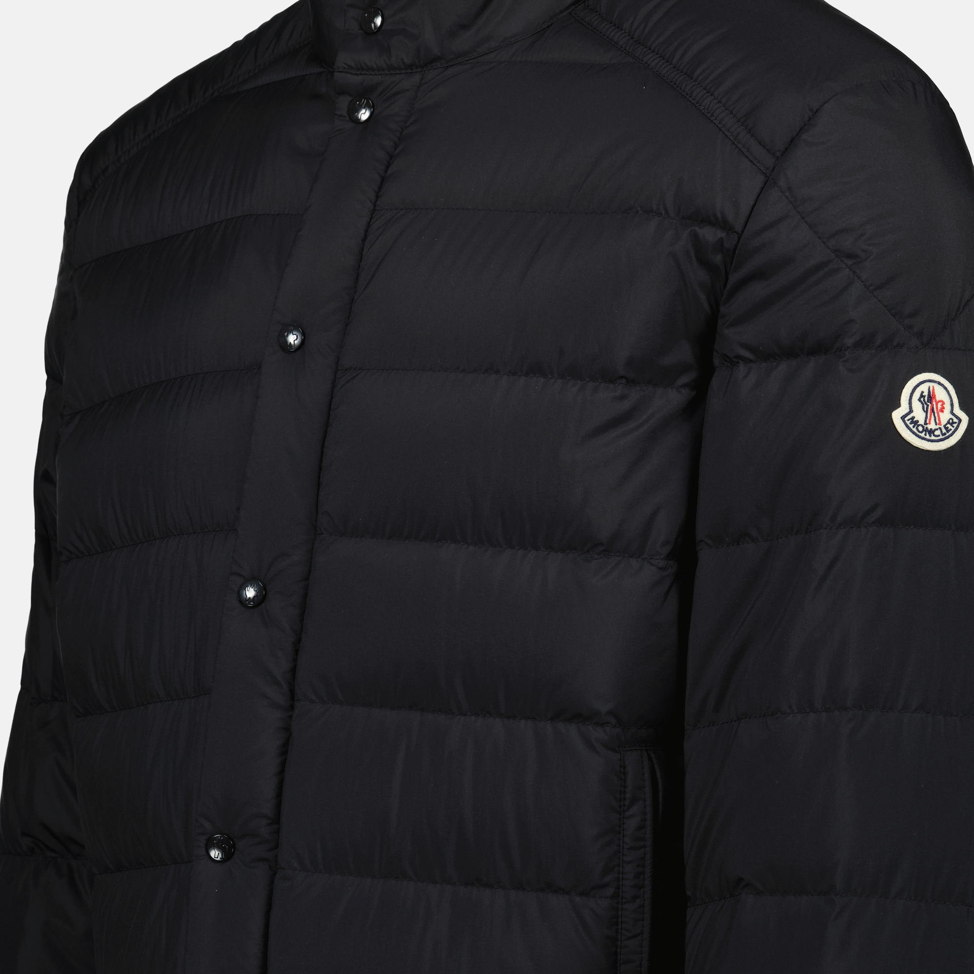 Moncler down jacket, black nylon jacket, men's outerwear, quilted jacket, Spring-Summer 2025