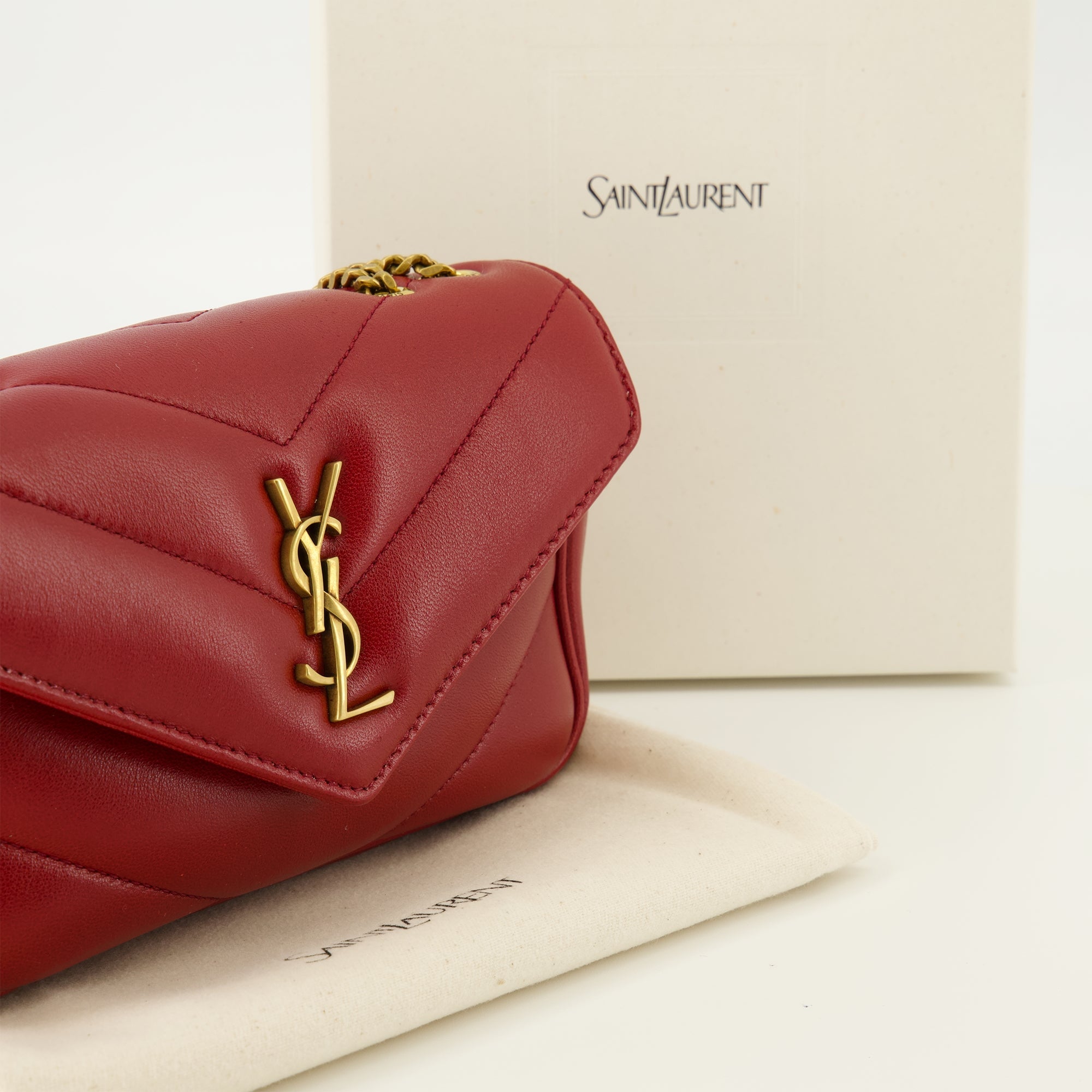 Loulou Mini Red Bag - Saint Laurent - Women | WE IN STYLE Loulou Mini Red Bag - Saint Laurent - Women | WE IN STYLE