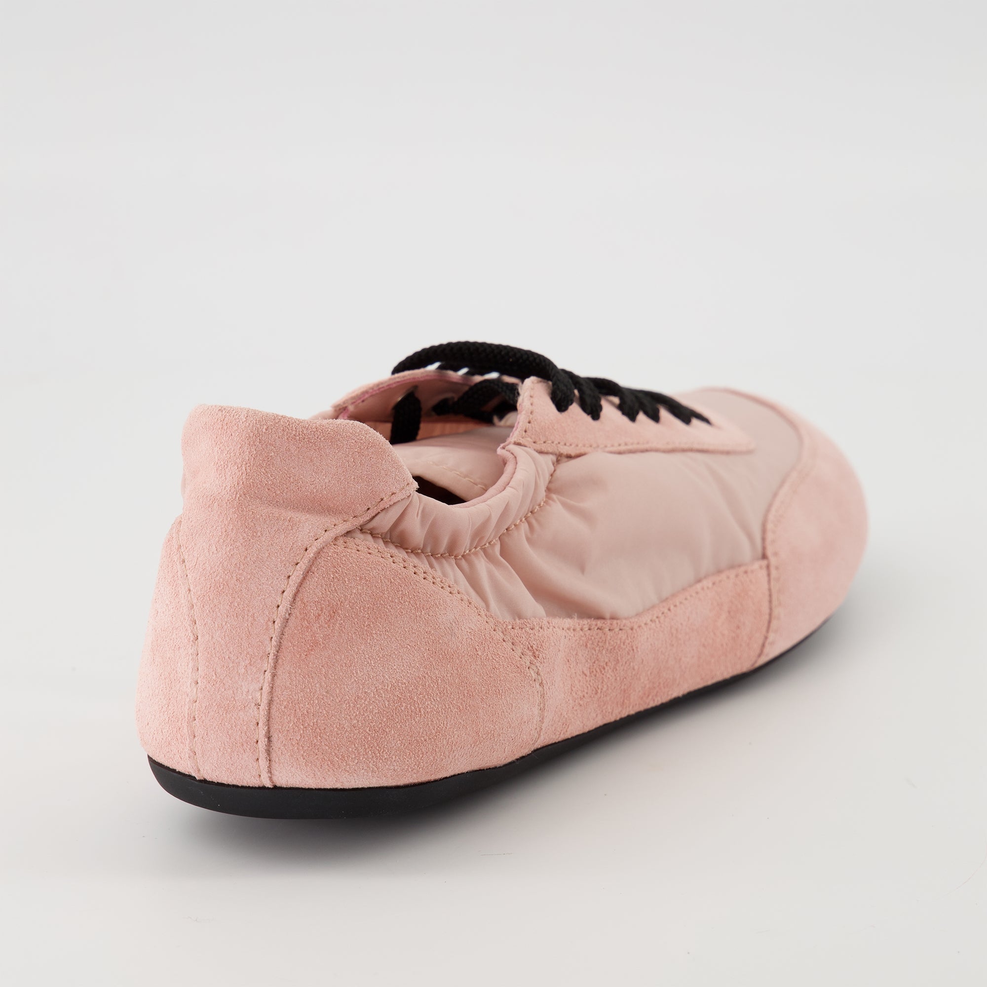 Prada sneakers, pink sneakers, Re-nylon shoes, designer footwear, suede leather sneakers