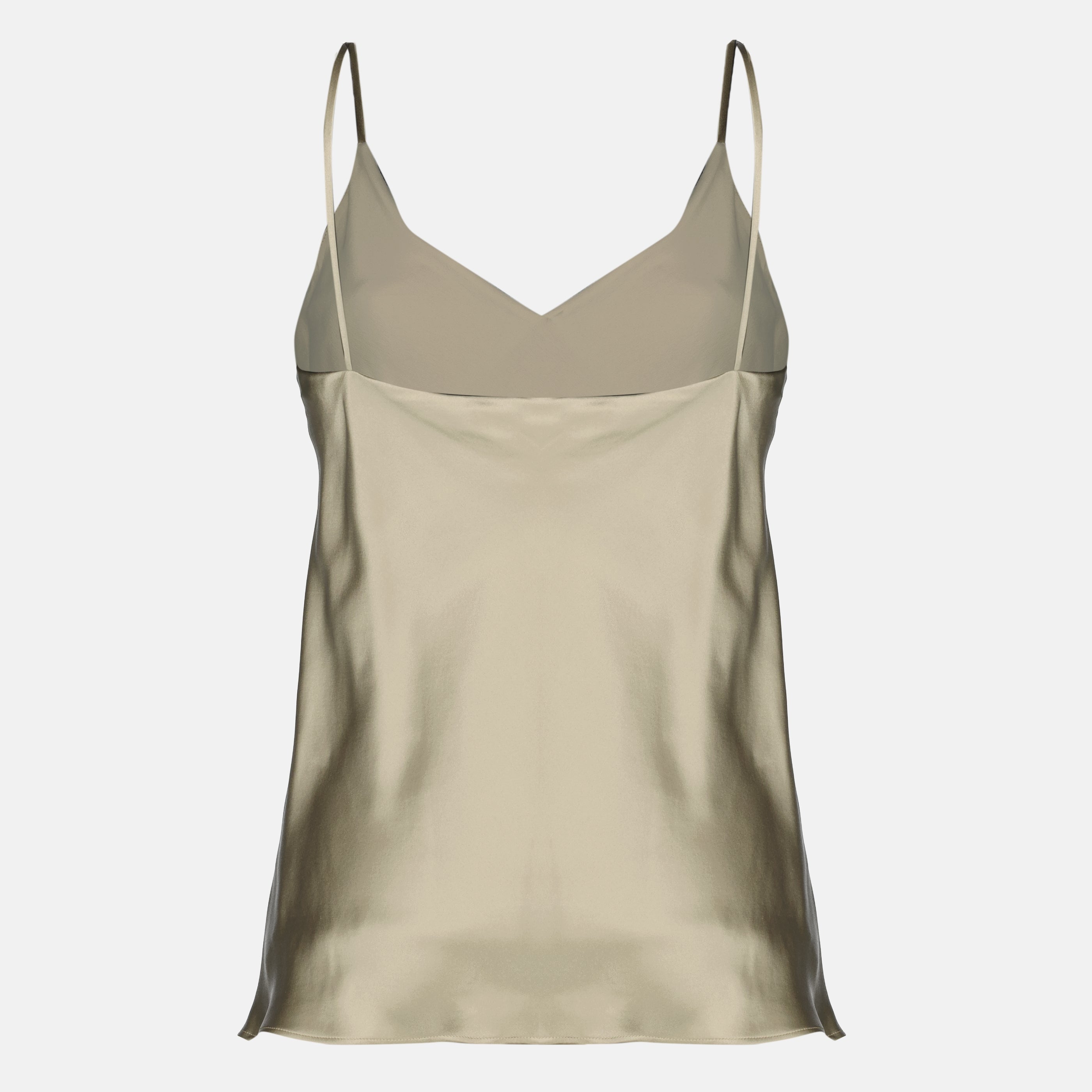 Top de seda satin beige