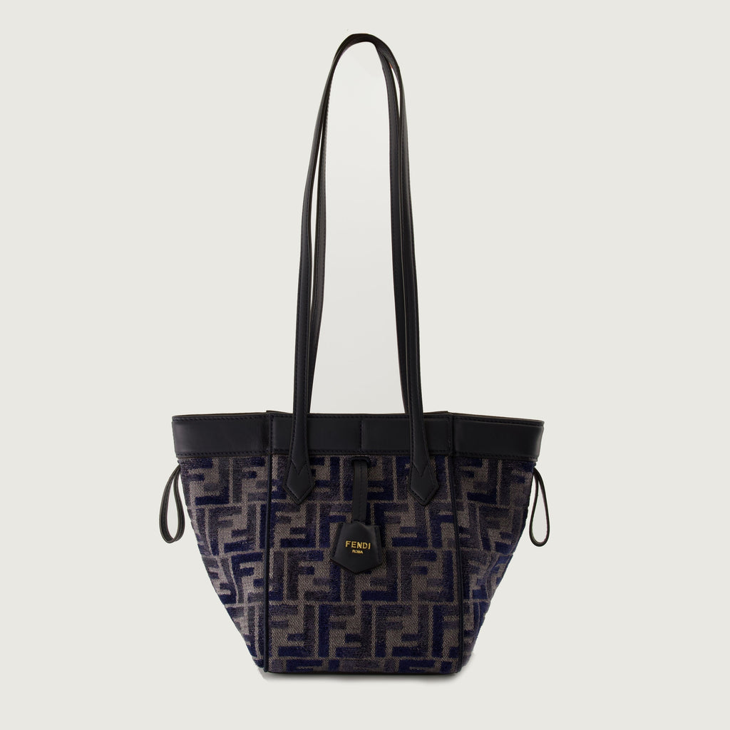 Fendi mini bag, Origami bag, blue handbag, FF pattern, luxury accessory
