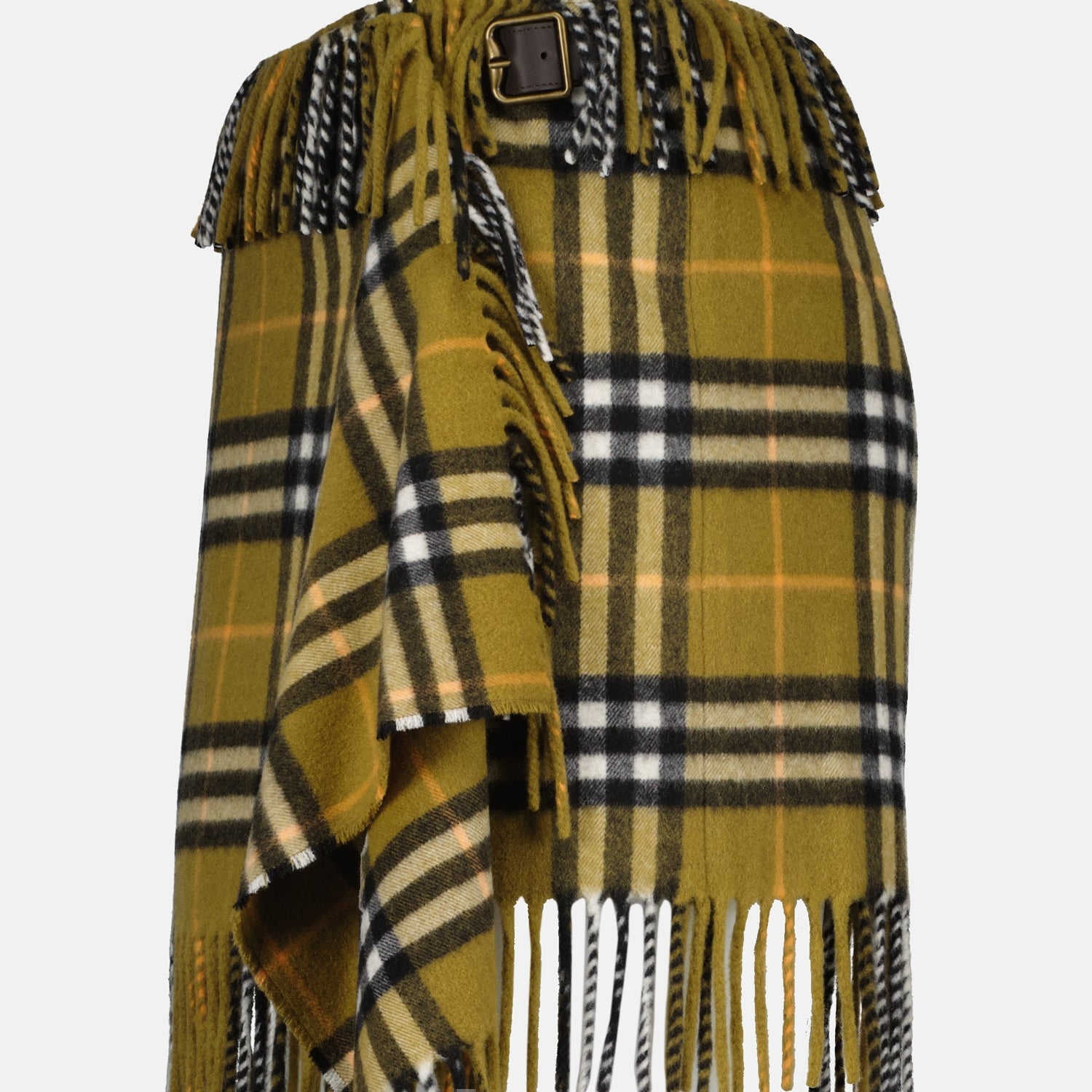 checkered scarf skirt, khaki skirt, vintage check skirt, wool cashmere skirt, Burberry skirt