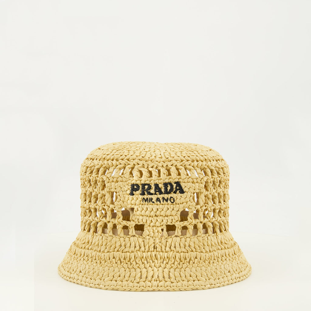 プラダの女性用ベージュファブリックボブの画像 - シーズン春夏2026 - 前面ビュー