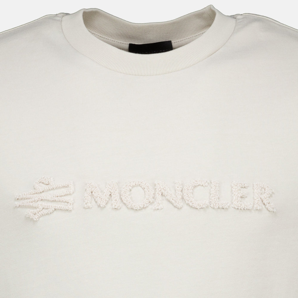 T-shirt bianca in cotone con logo