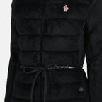 Moncler Grenoble coat, black zip-up coat, Autumn-Winter outerwear, Polartec fleece coat, stylish warm coat