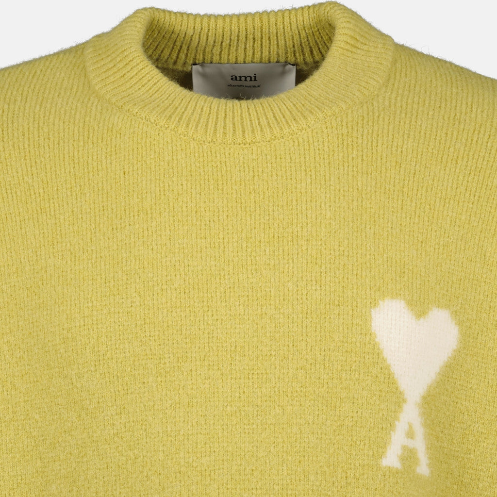 ami de coeur yellow knit sweater we in style ami paris women 15576655495548