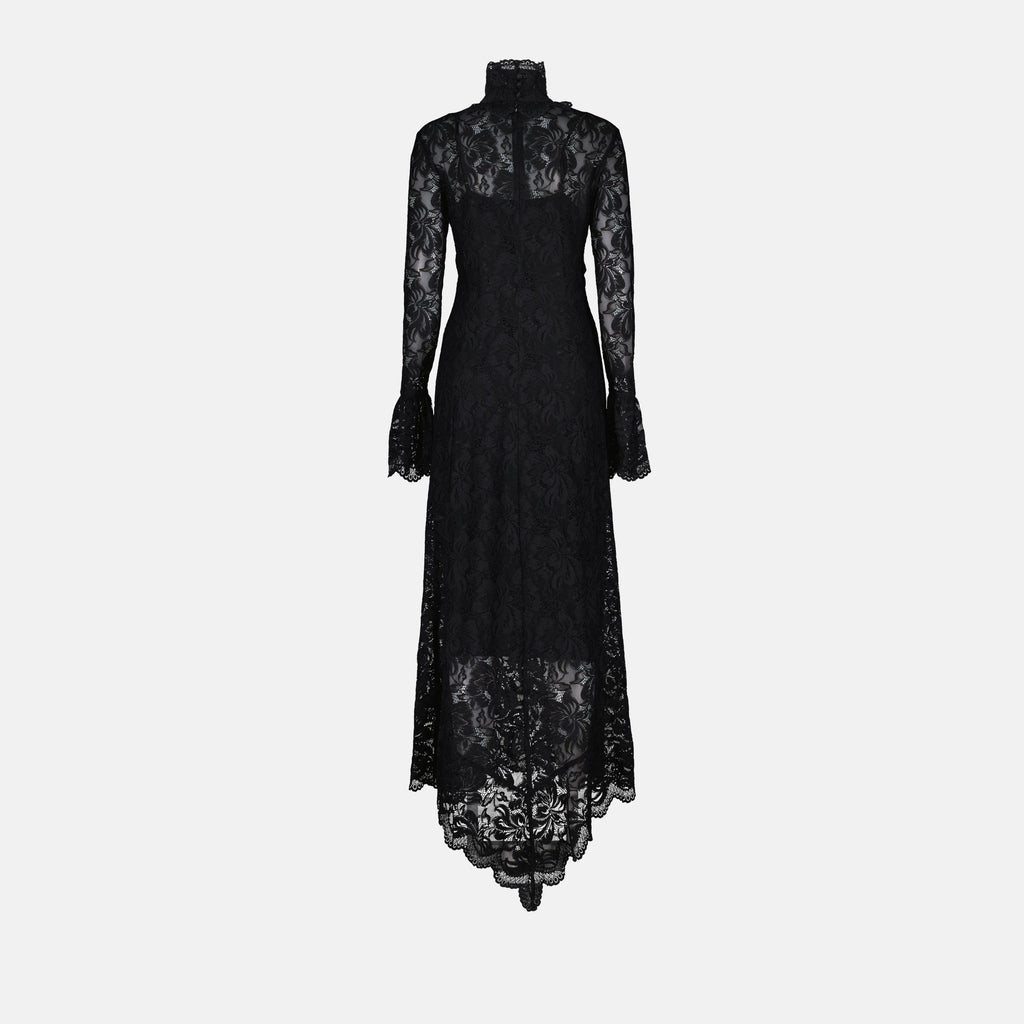 lace dress, Rabanne collection, black long dress, elegant outfit, autumn-winter fashion