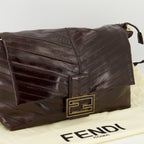 Image of Mamma Baguette Brown Leather Bag by Fendi for Women - Season Autumn-Winter 2025 - Detail View 1