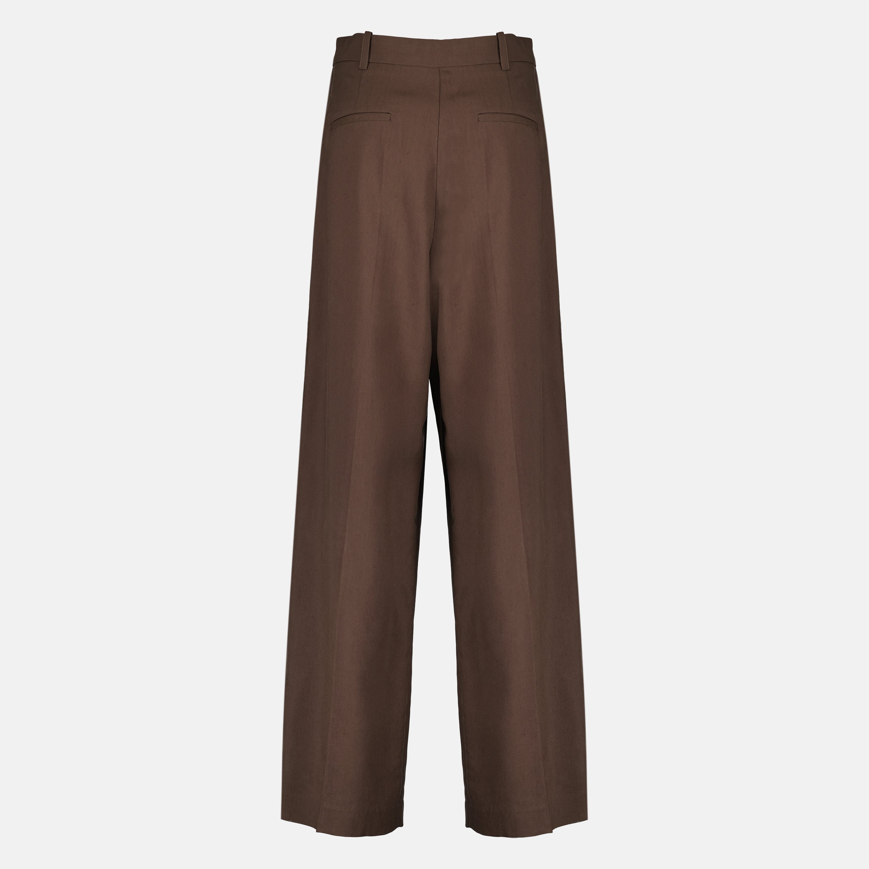 Brown Cotton Wide-Leg Trousers - Spring/Summer 2026