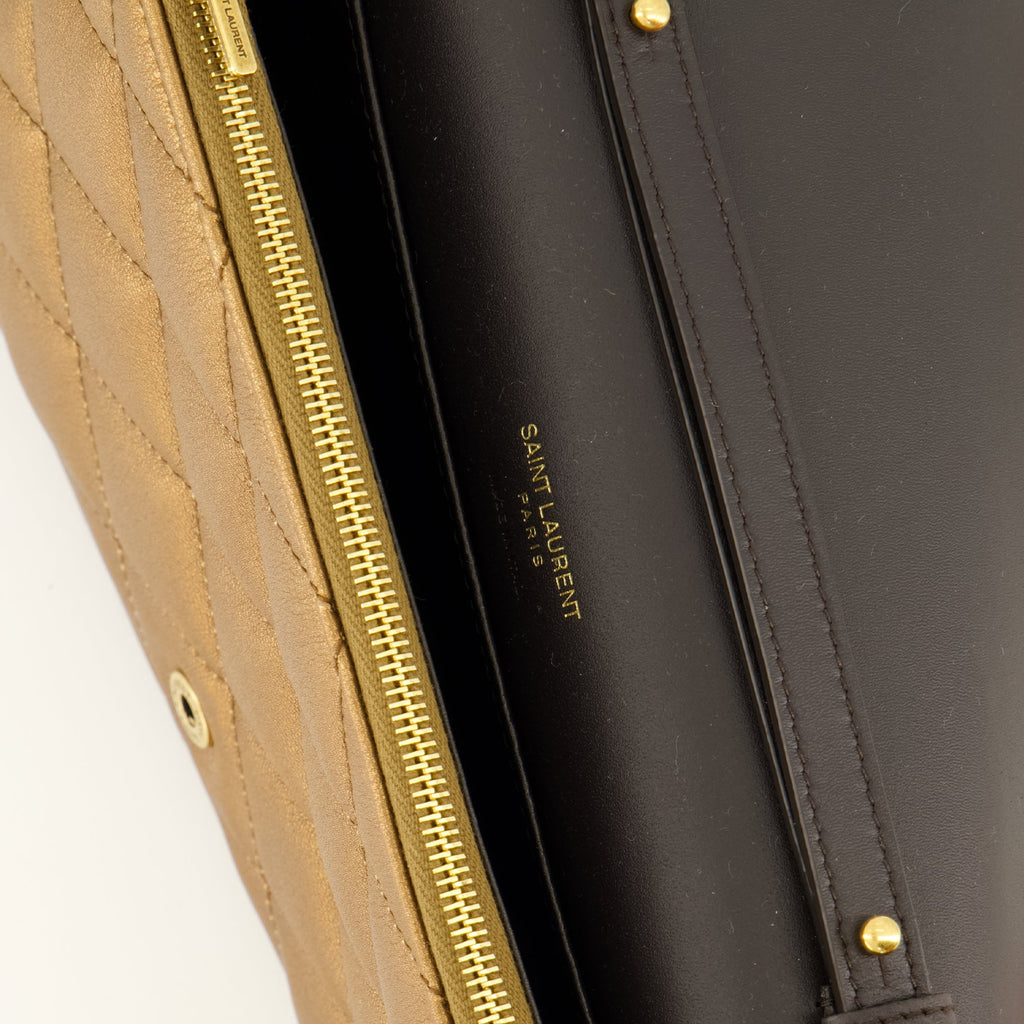 Cartera Paris de piel metalizada