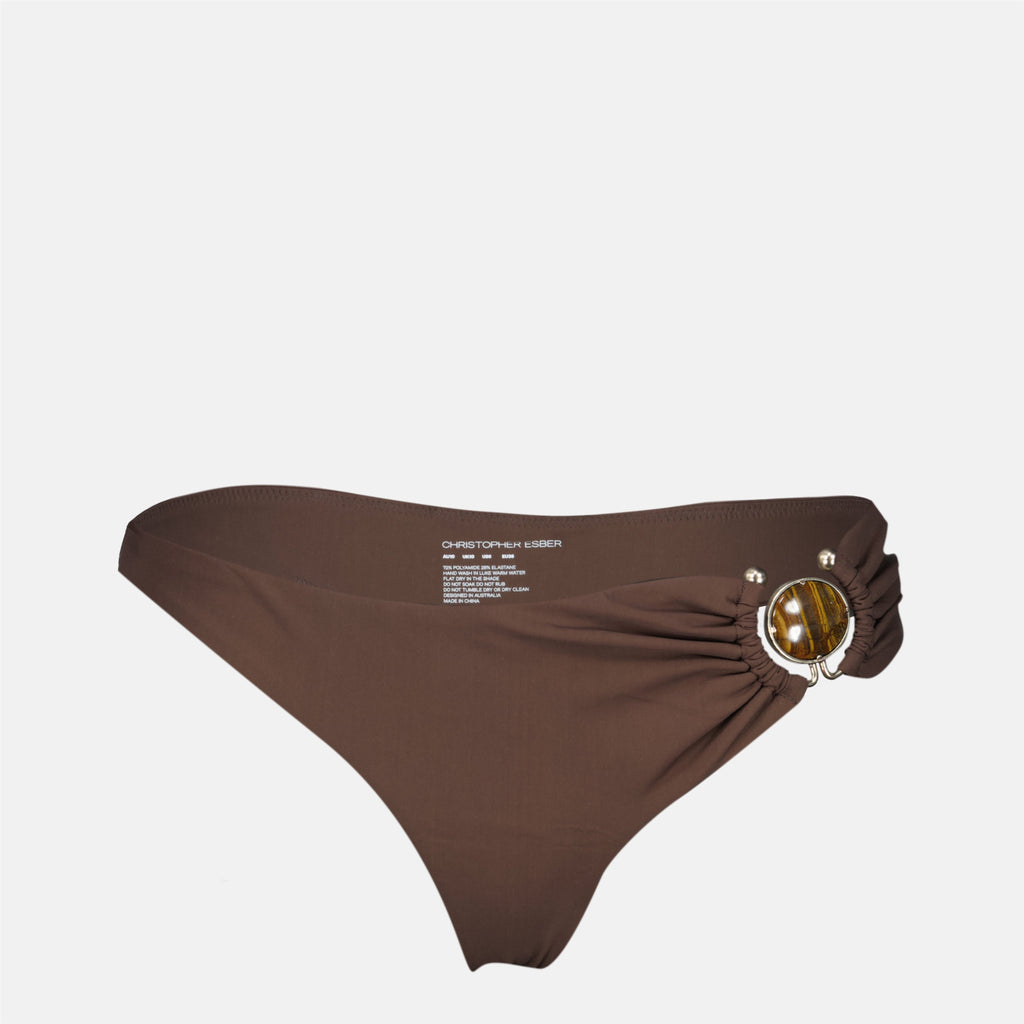 Image of Mineral Stone Brown Swimsuit Bottom by Christopher Esber for Women - Season Spring-Summer 2026 - Front View
