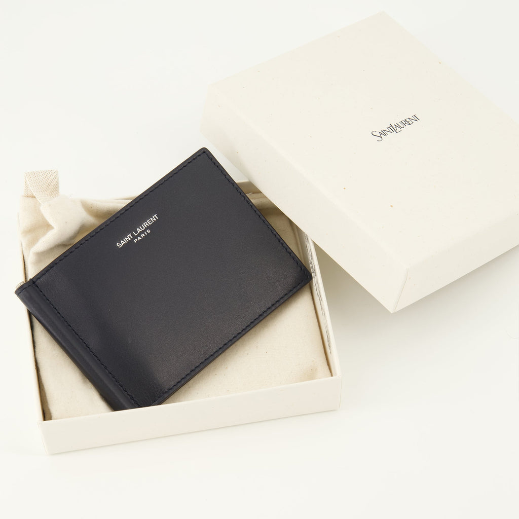 Saint Laurent wallet, leather wallet, luxury accessories, men's wallet, calf leather wallet