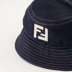 Image of Denim Bucket Hat with Embroidered Logo by Fendi for Men - Season Spring-Summer 2024 - Detail View 1
