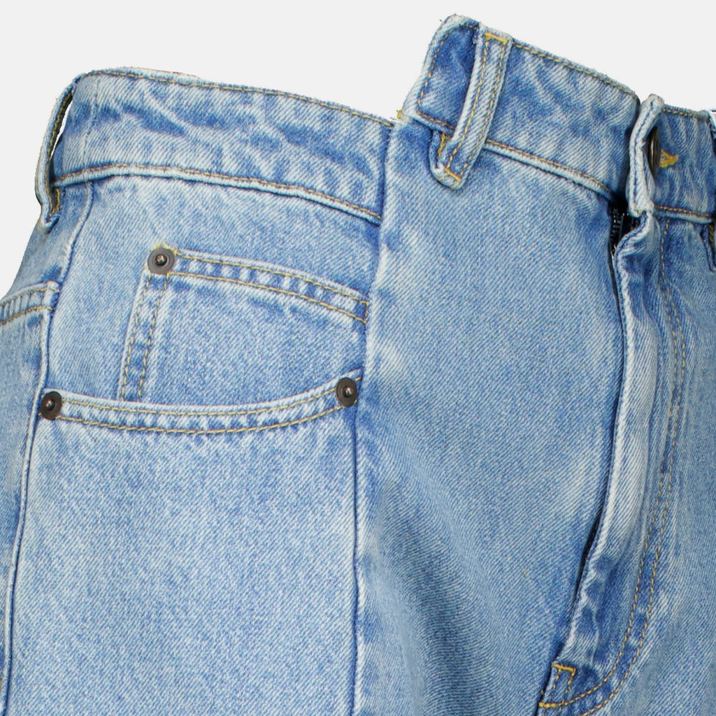 Blå jeans med vide ben og cutout-detaljer