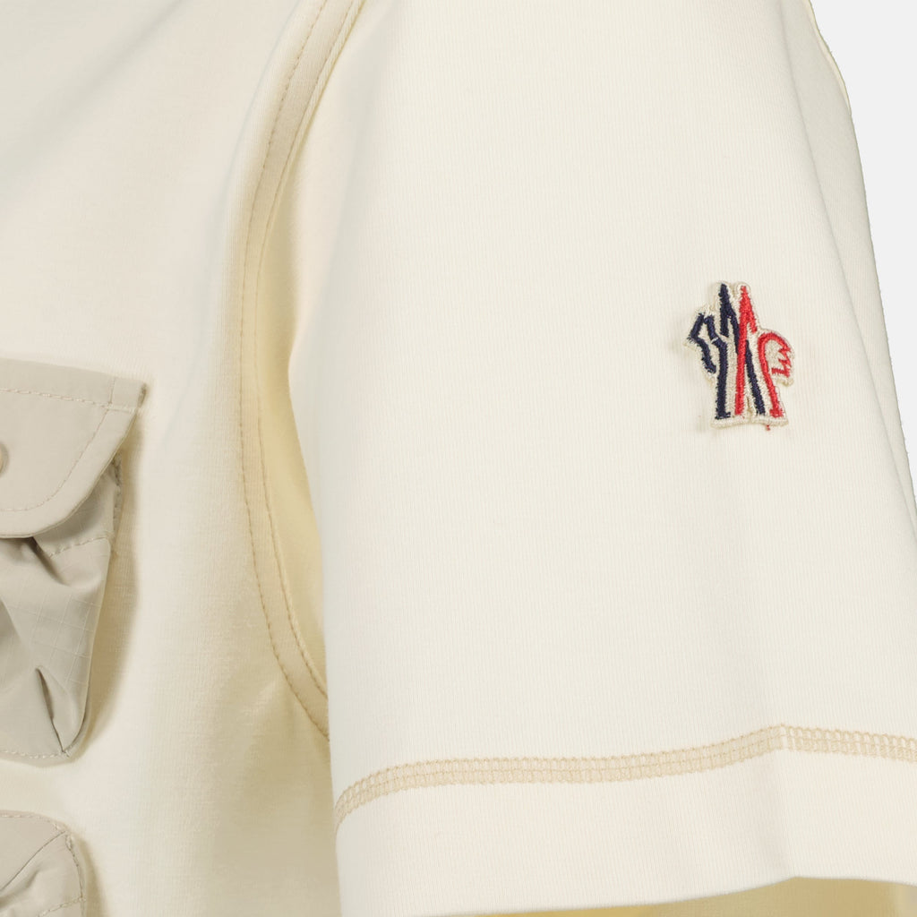 Image of Beige Pocket T-Shirt by Moncler Grenoble for Men - Season Spring-Summer 2025 - Detail View 8