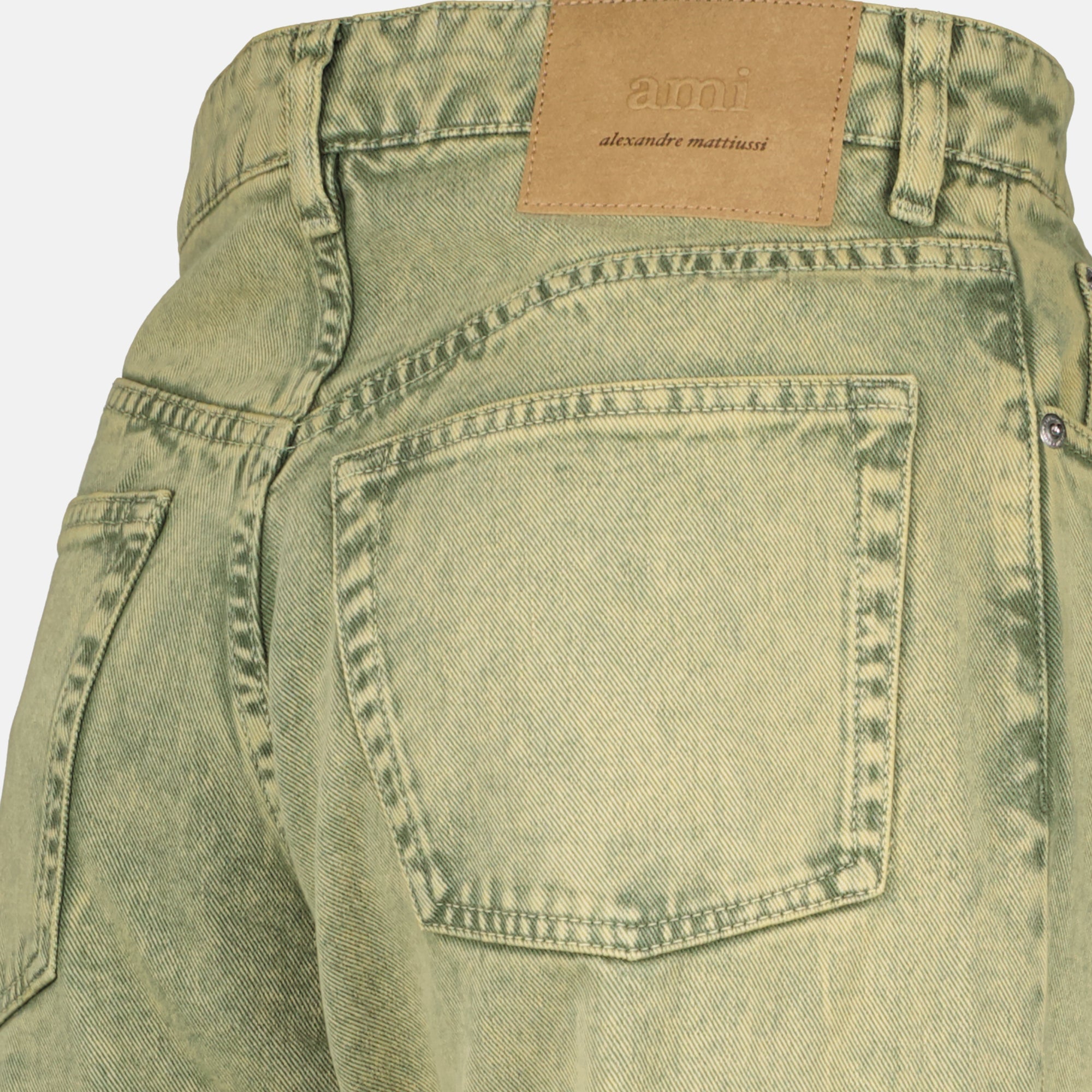 Kaki Weite Beinform Jeans