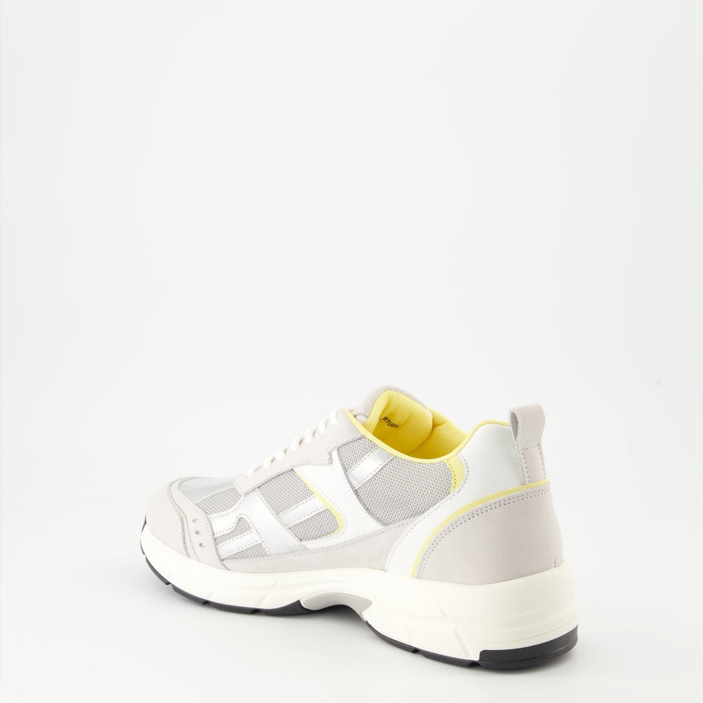 luxury sneakers, grey-yellow sneakers, premium footwear, designer sneakers, New Lab collection