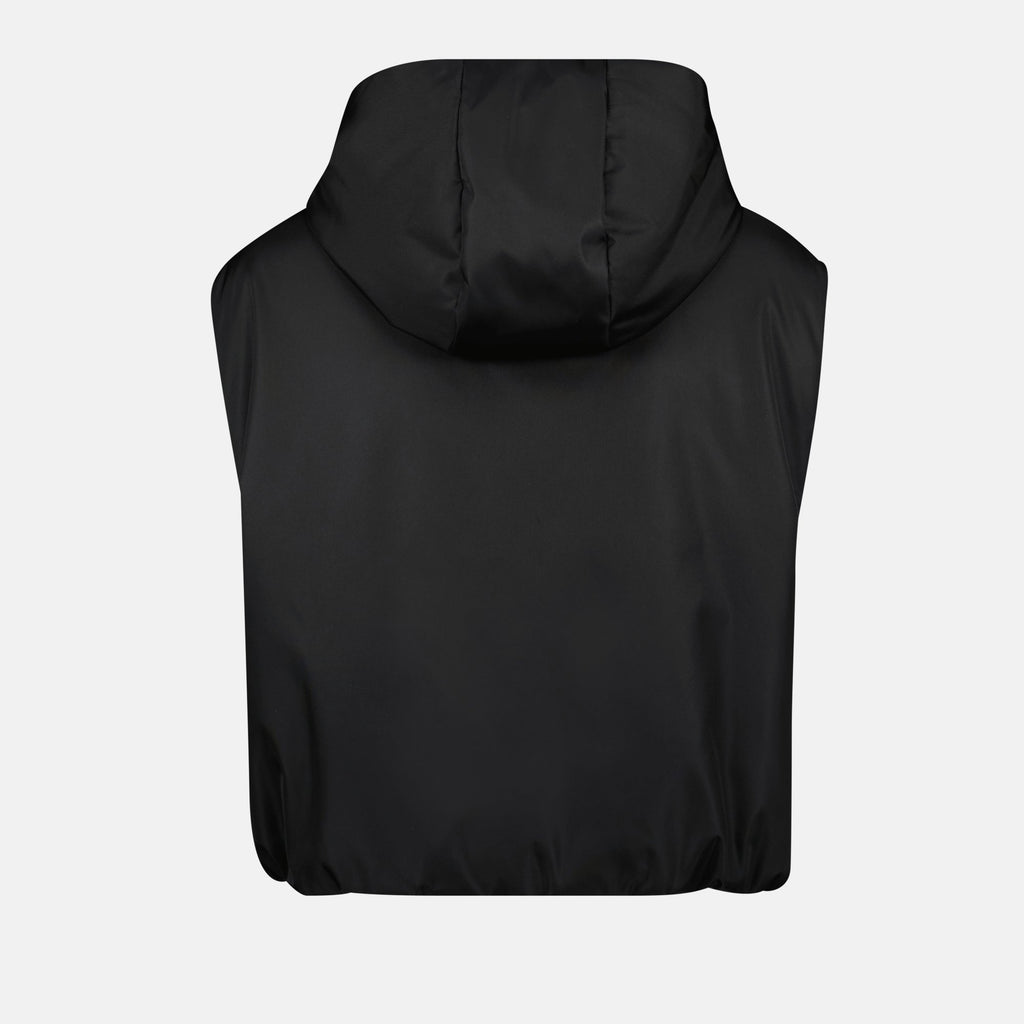 Image of Sleeveless Re-nylon Vest Black by Prada for Women - Season Spring-Summer 2025 - Product detail view 1