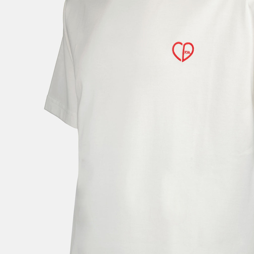 CD Heart T-Shirt, Dior T-Shirt, Designer T-Shirt, White Cotton T-Shirt, Luxury Menswear