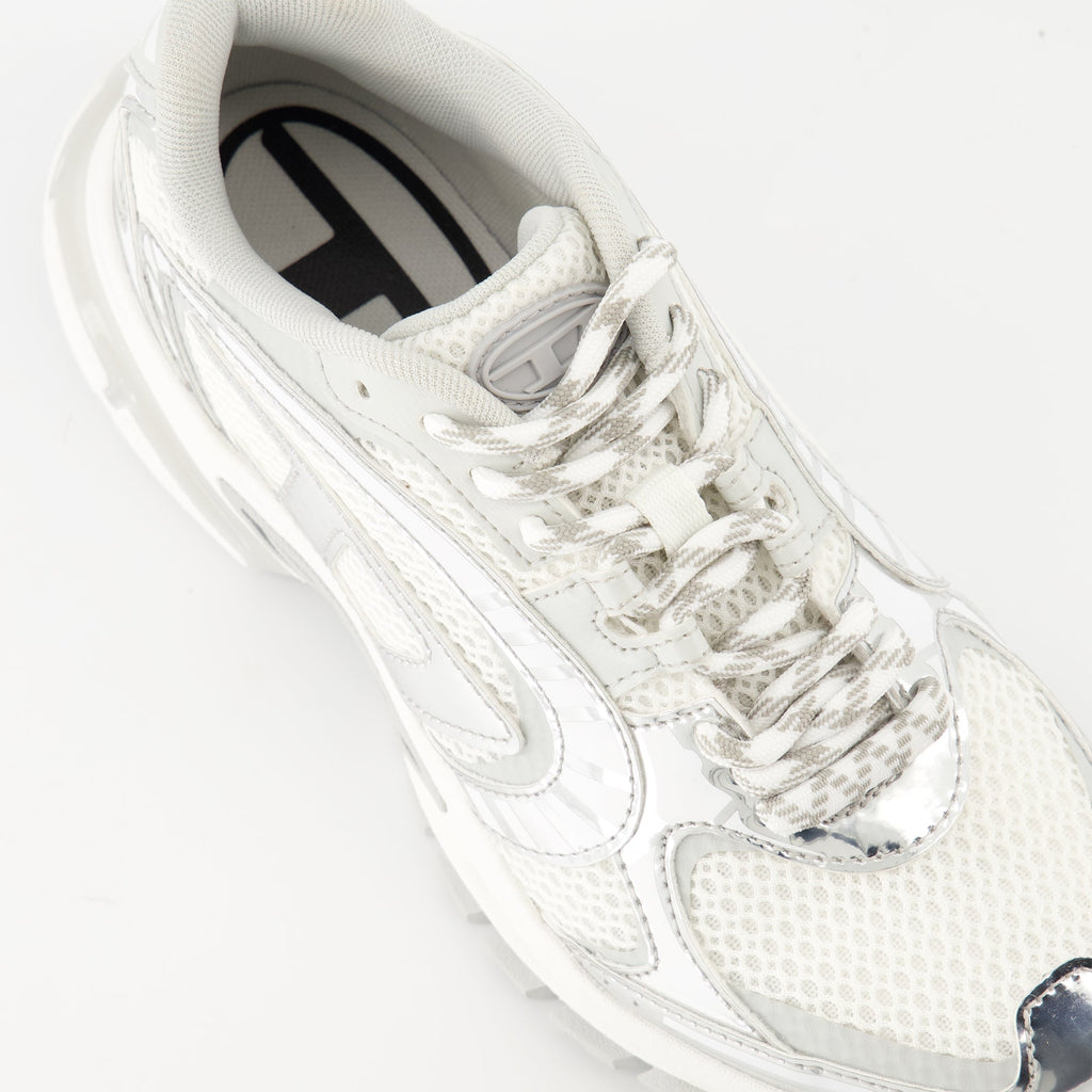 Diesel sneakers, S-Pro-V-Dense Low W, breathable mesh shoes, non-slip rubber sole, metallic effect footwear