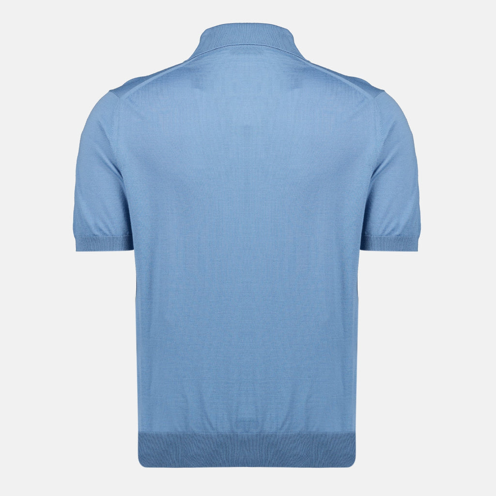 Bild eines Woll-Polohemdes von Prada für Herren - Saison Frühling-Sommer 2026 - Rückansicht