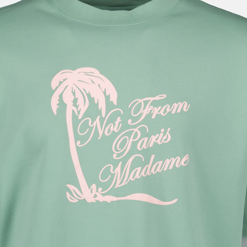 T-Shirt Verde Slogan Palmeira - Drôle de Monsieur