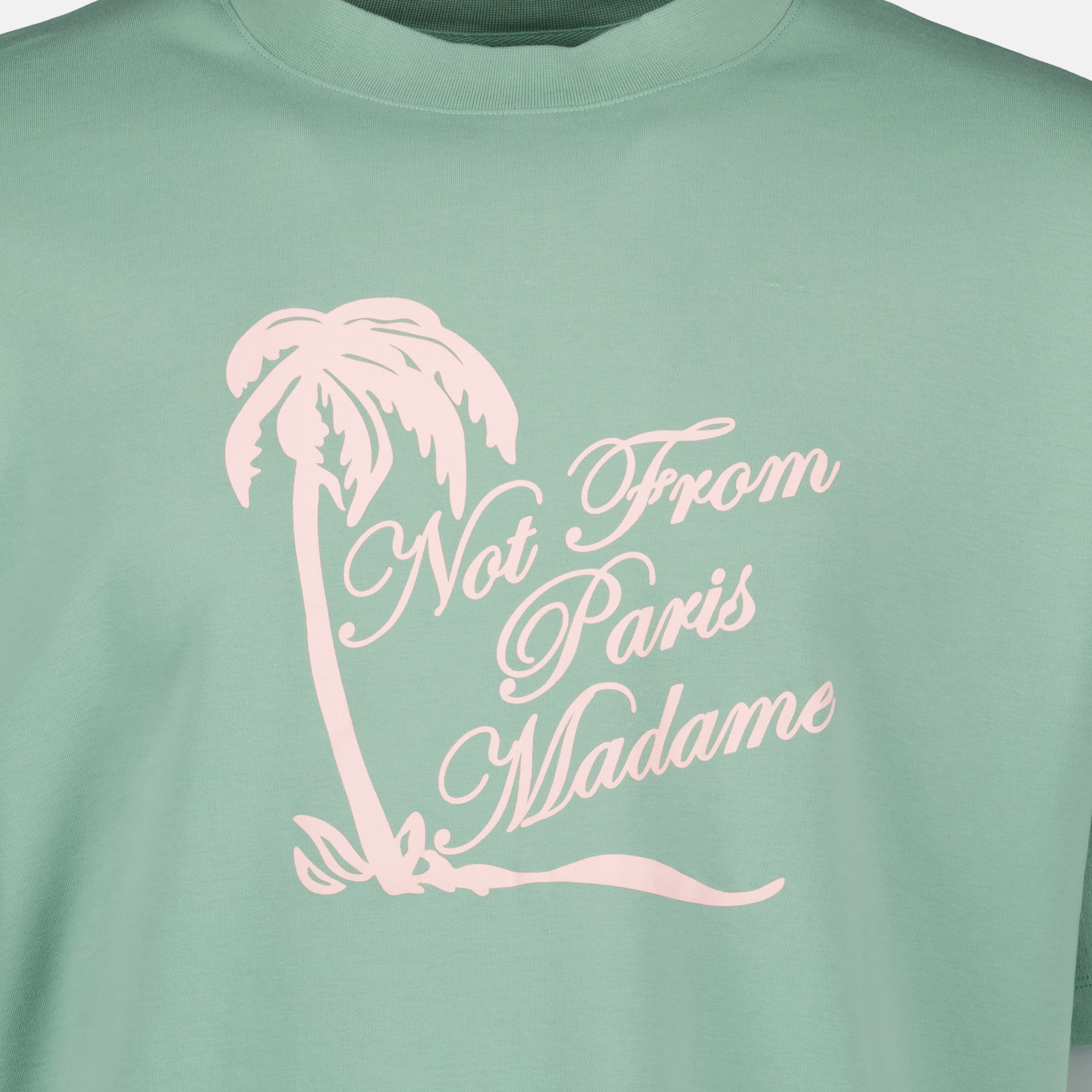 Green T-Shirt Palm Tree Slogan - Drôle de Monsieur
