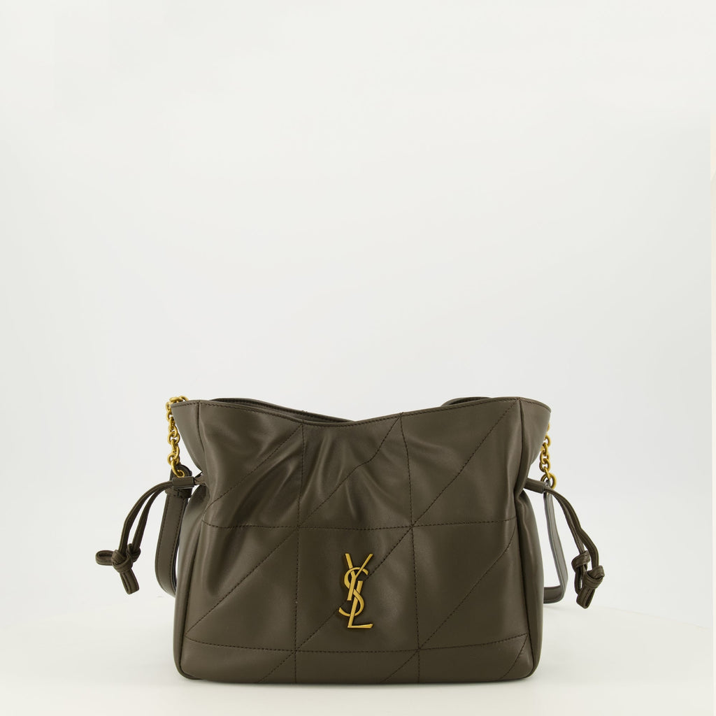 Jamie Shoulder Pouch aus khakifarbenem Leder