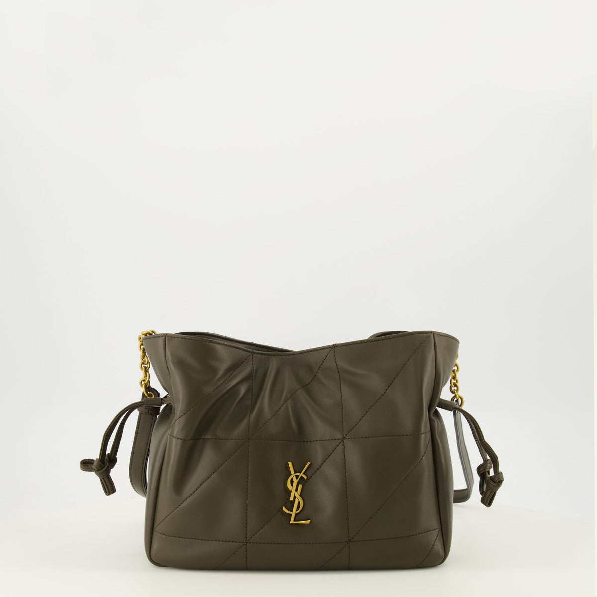Jamie Shoulder Pouch aus khakifarbenem Leder