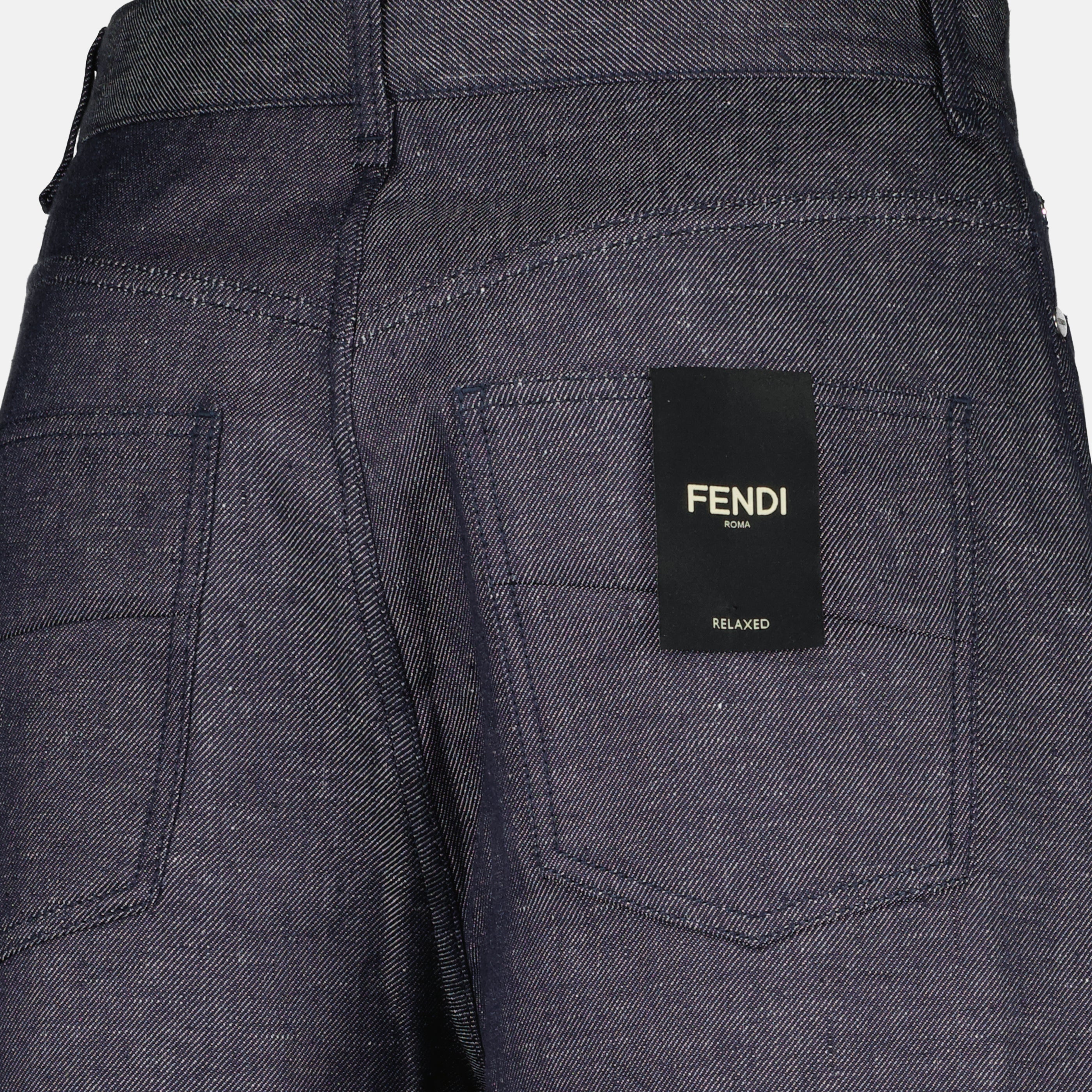 Image of Grey Blue Long Jean by Fendi for Men - Season Spring-Summer 2026 - Detail View 1