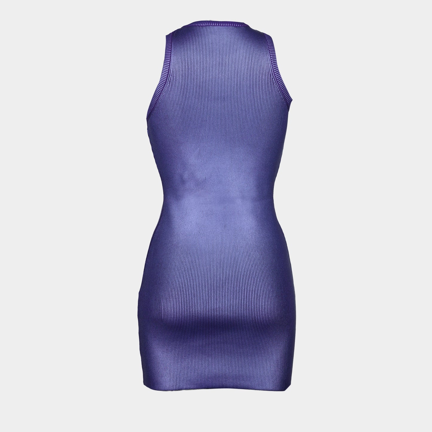 M-Caddix Dress, Violet Viscose Dress, Diesel Spring Collection, Metallic Ribbed Dress, Oval D Logo Dress