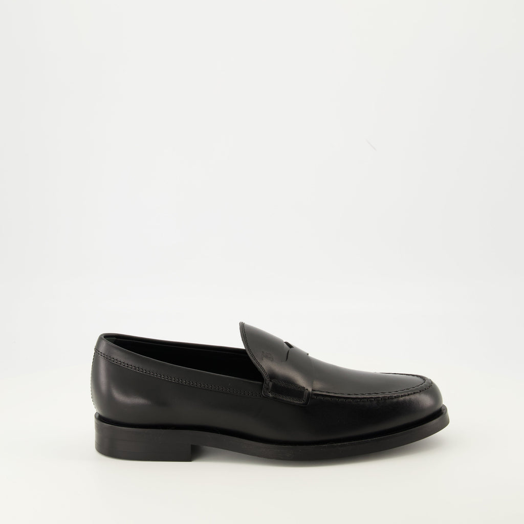 black leather loafers tods men 15592964063612