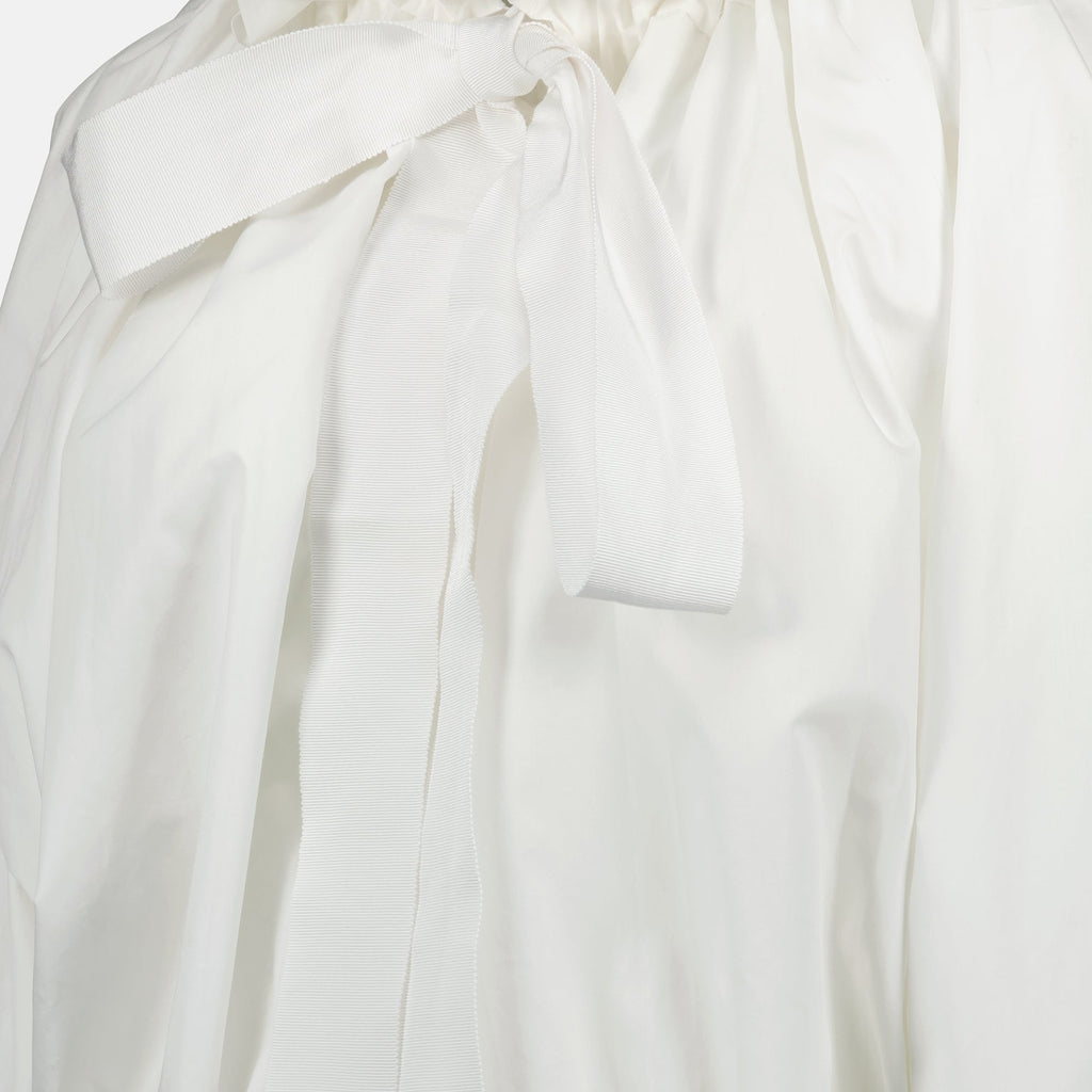 Patou blouse, organic cotton blouse, lavallière collar, puff sleeves, Autumn-Winter collection