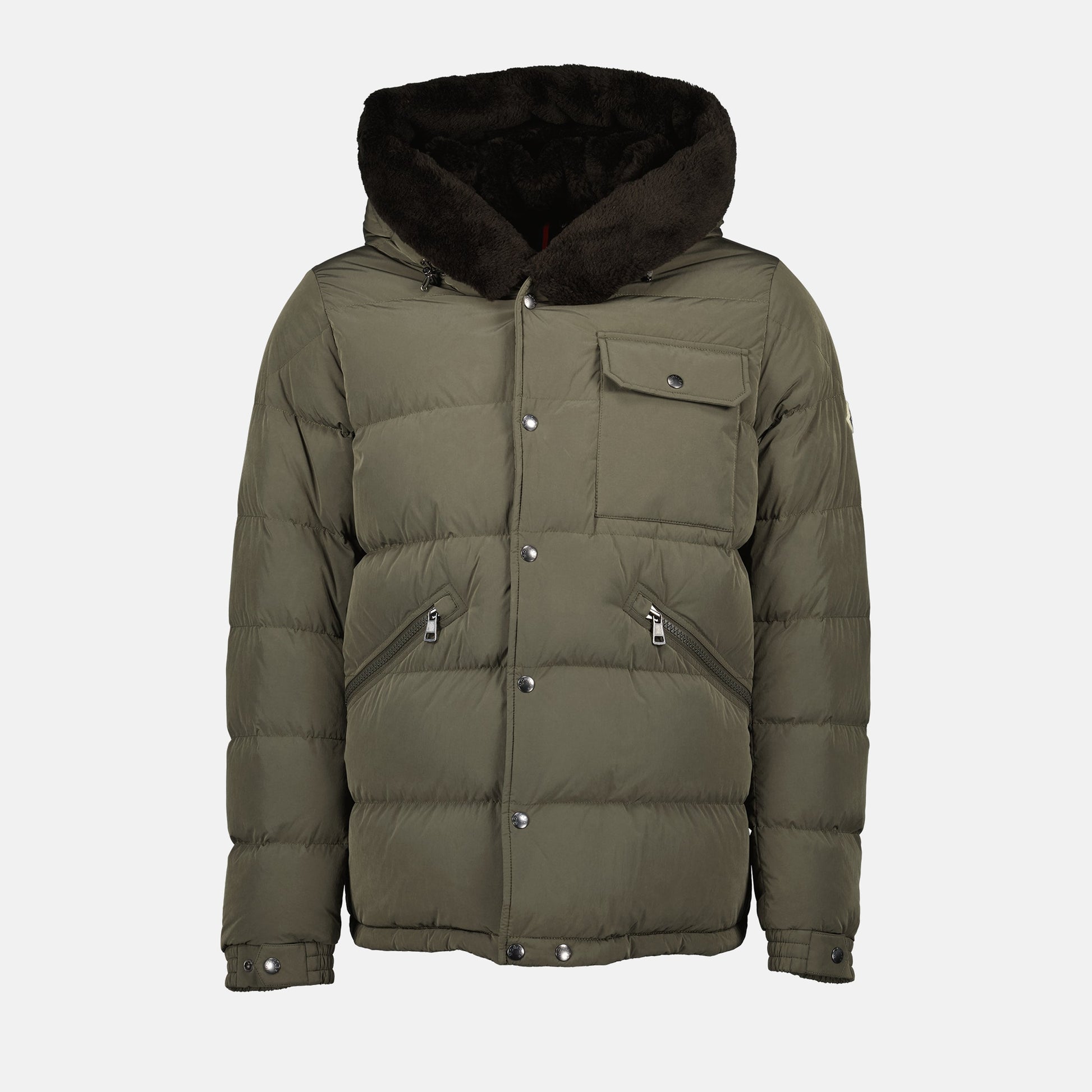 Olive Puffer Jacket, Moncler Outerwear, Removable Hood Jacket, Winter Collection 2024, Men's Fashion