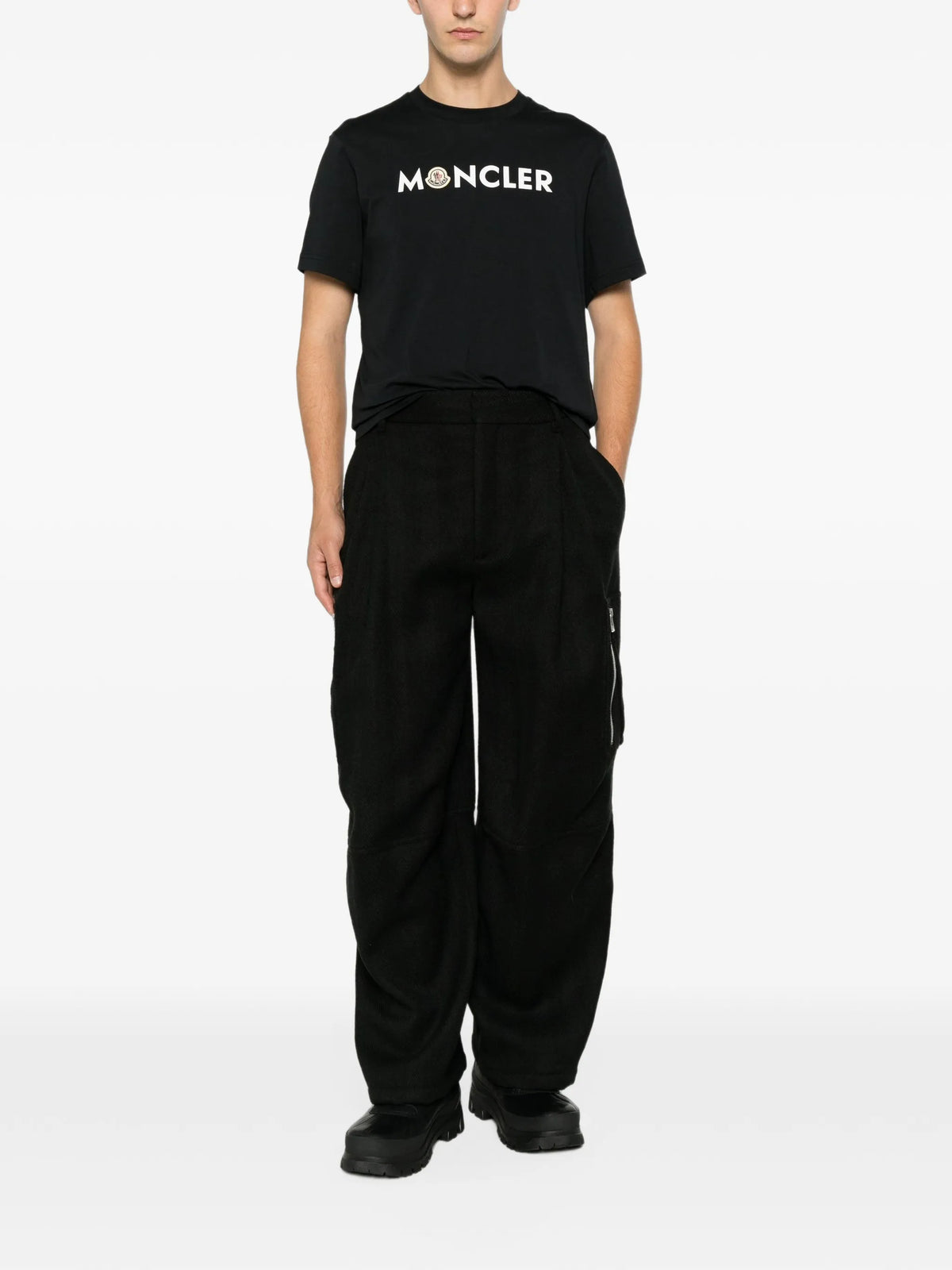 Image of Printed Logo T-Shirt by Moncler for Men - Season Autumn-Winter 2026 - Model View 1