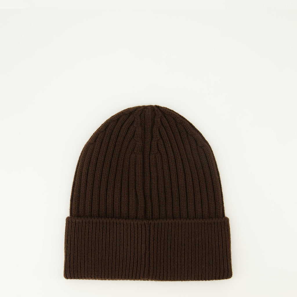 brown wool bonnet, Moncler Grenoble, Autumn-Winter collection, luxury accessories, wool headwear