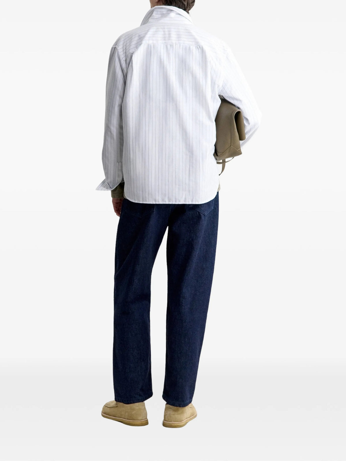 Image of Striped Cotton Shirt - Maison Kitsuné by Maison Kitsune for Men - Season Autumn-Winter 2026 - Model View 2