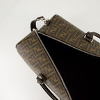 Travel bag, embroidered canvas, adjustable strap, monogram print, luxury bag