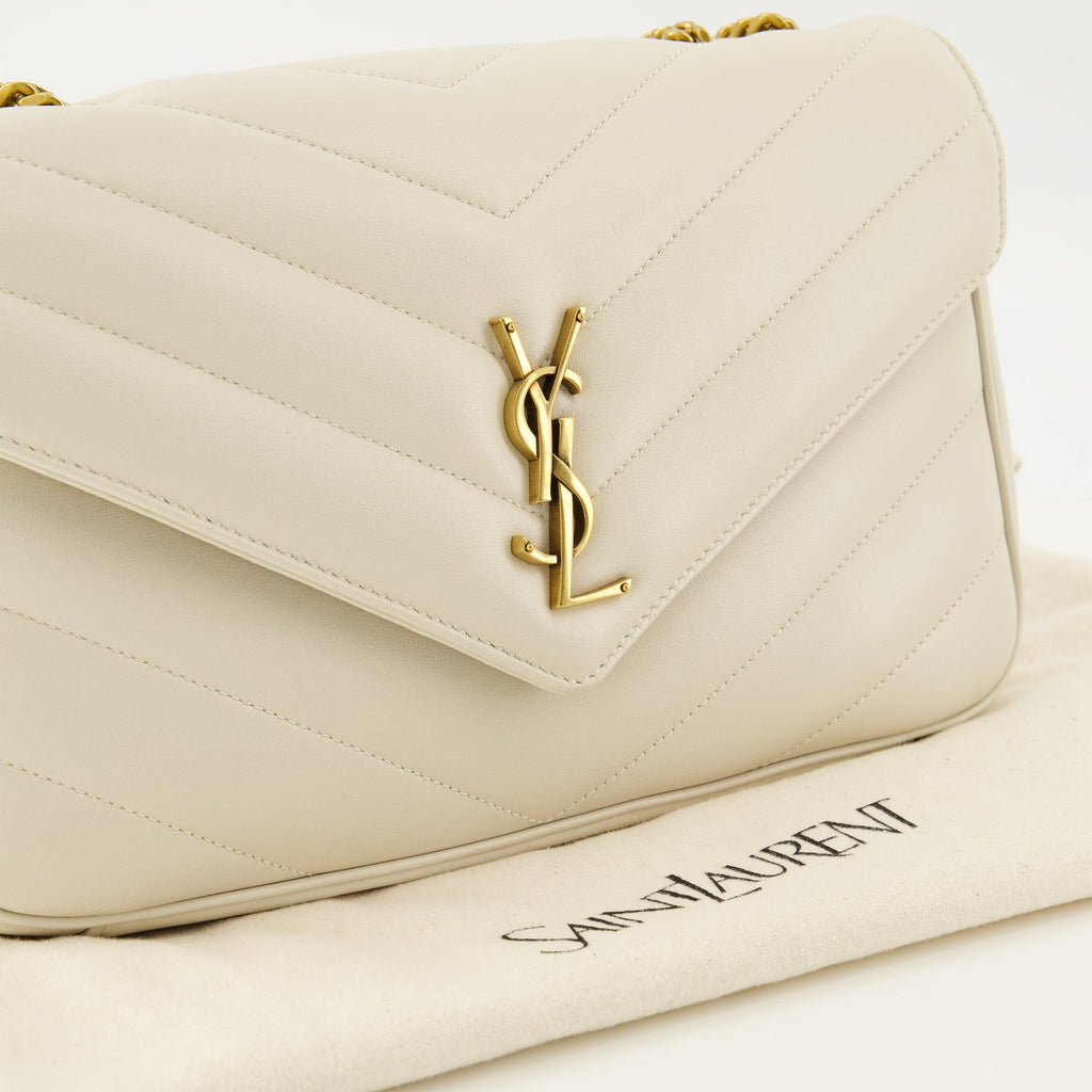 YSL Chevaux Handbag, cream handbag, quilted design, luxury accessories, designer handbag