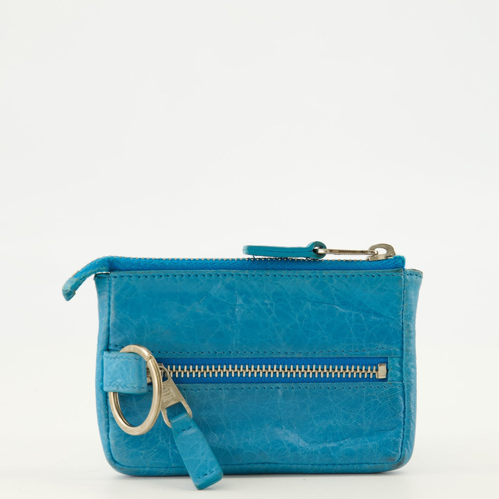 Cartera City en Cuero Azul