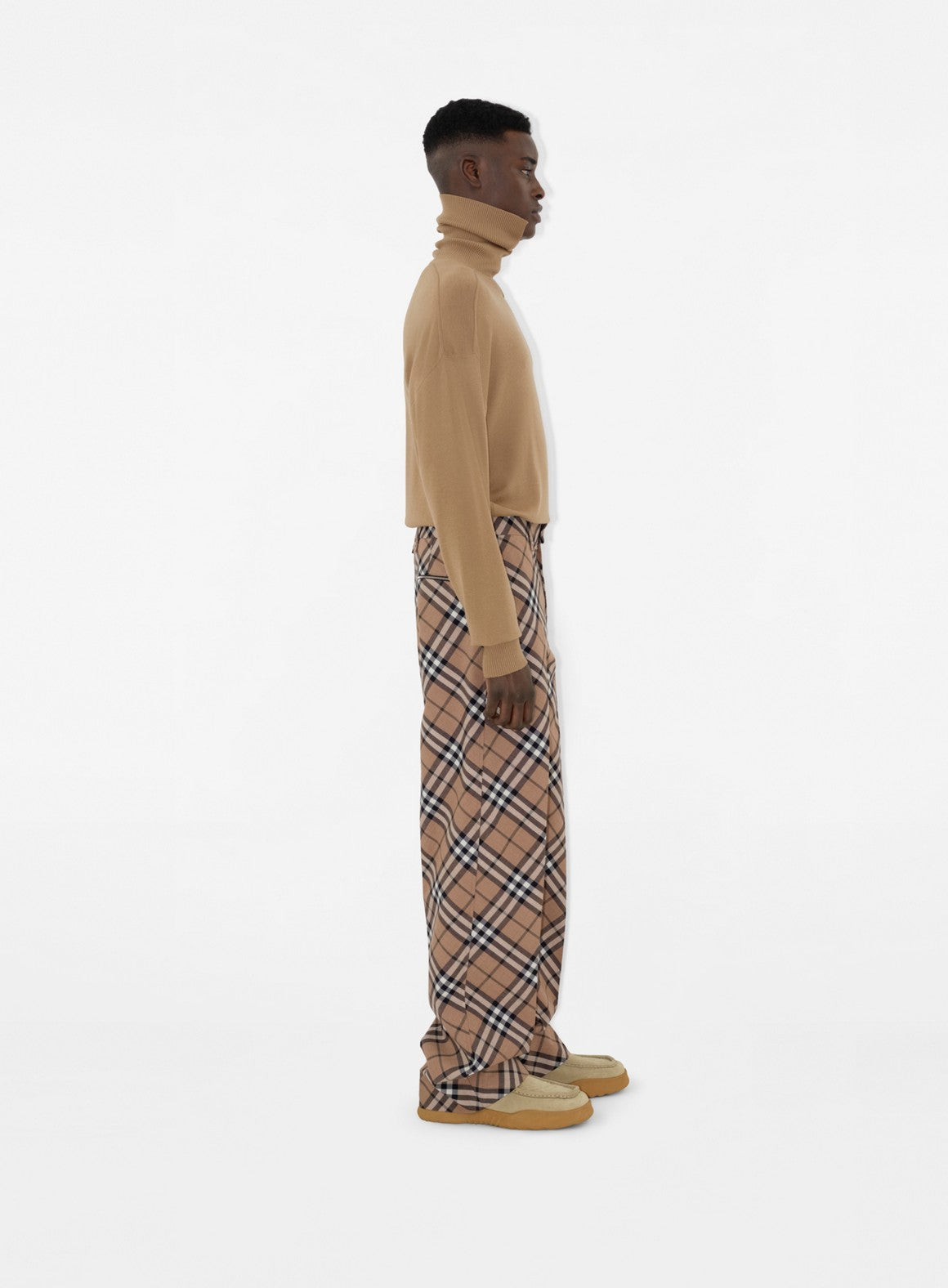 plaid wool trousers, Burberry plaid pants, vintage check trousers, luxury men's fashion, wool check bottoms